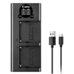 Chargeur Batterie Dual CAISI CS-NP F970/F750/F550/FM50/FM500H ( TYPE-C / MICRO-USB )