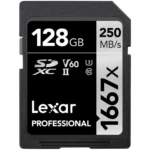 CARTE MÉMOIRE LEXAR SD1667X V60 SILVER 128GB