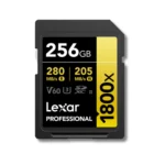 CARTE MÉMOIRE LEXAR SD1800X V60 GOLD 256GB