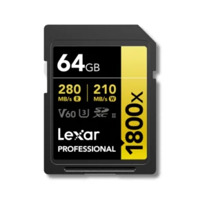 CARTE MÉMOIRE LEXAR SD1800X V60 GOLD 64GB