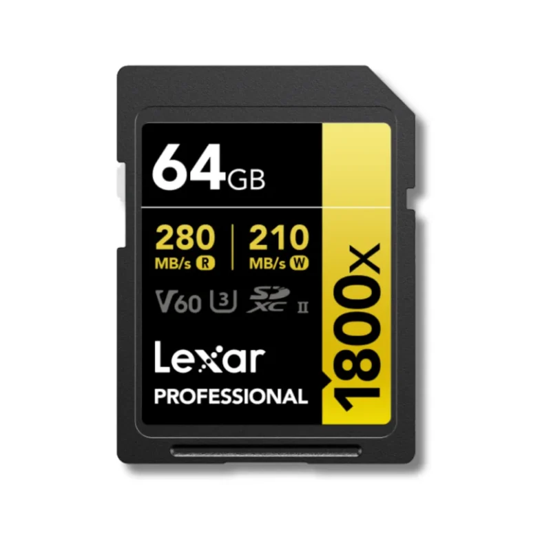 CARTE MÉMOIRE LEXAR SD1800X V60 GOLD 64GB