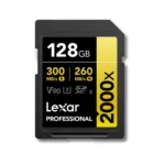 CARTE MÉMOIRE LEXAR SD2000X V90 4K GOLD 128GB