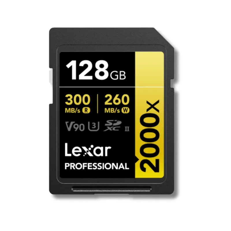 CARTE MÉMOIRE LEXAR SD2000X V90 4K GOLD 128GB