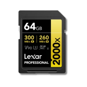 CARTE MÉMOIRE LEXAR SD2000X V90 8K GOLD 64GB