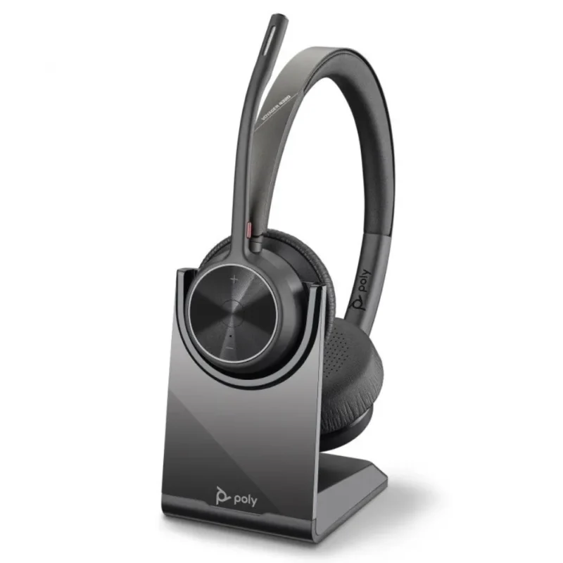 CASQUE POLY VOYAGER 4320 UC CALL CENTER AVEC BASE CHARGEUR