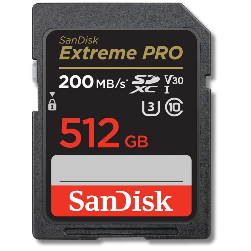 CARTE MEMOIRE SD EXTREME PRO 512GB 200MBS