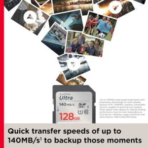 CARTE MEMOIRE SD ULTRA 128GB 140MB/S